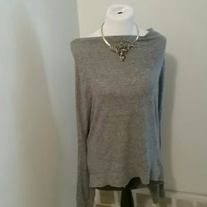 Monrow grey tunic, open in back, necklace included
