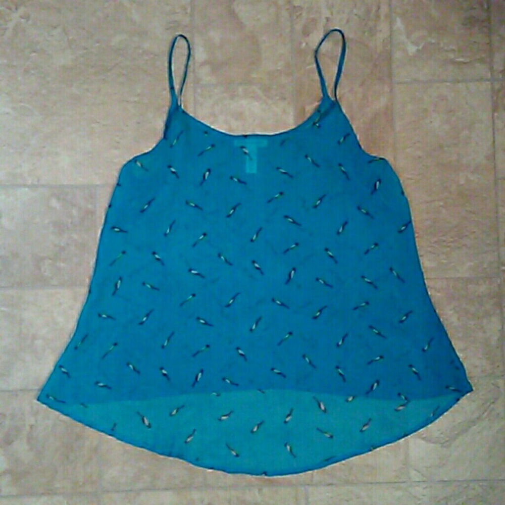 Sheer Flowy Turquoise Cami