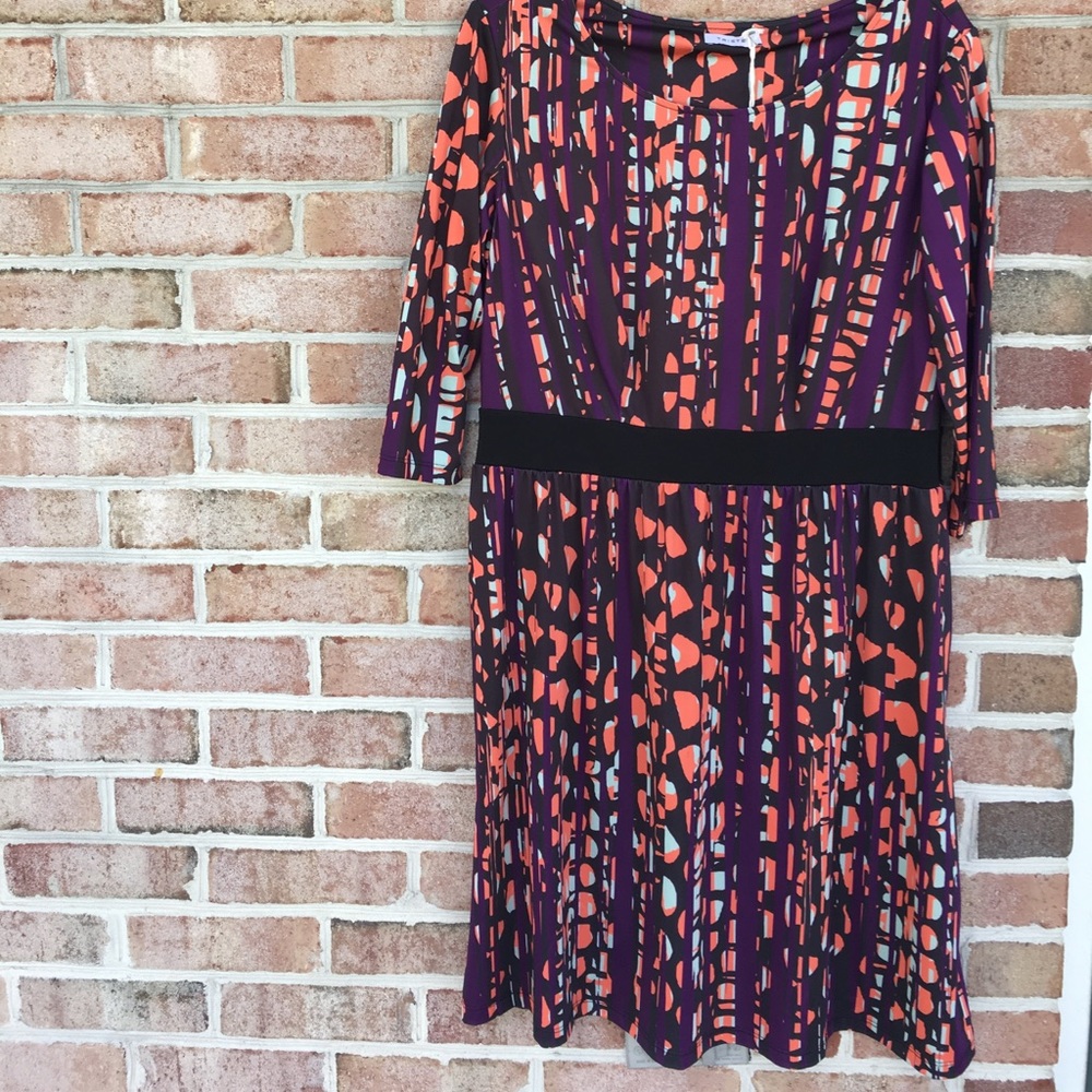 Triste Abstract Print A-line Dress Size 1X