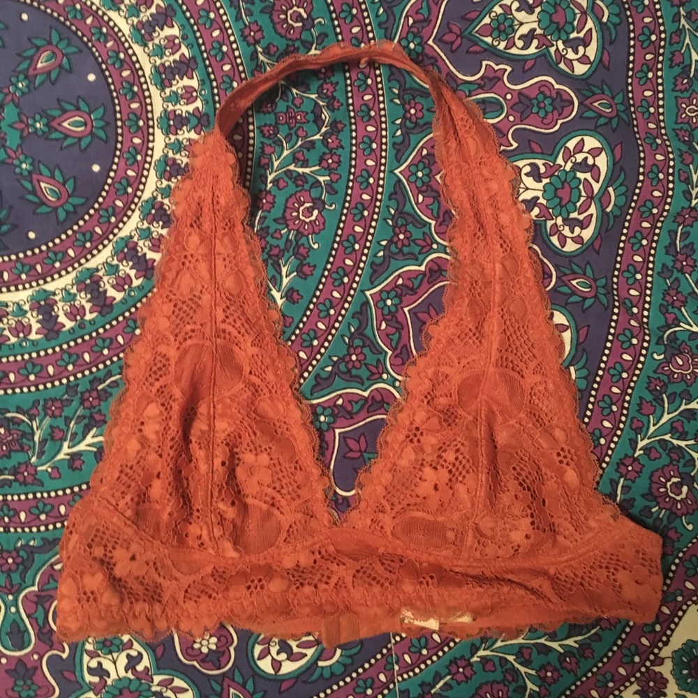Free People Dusty Pink/Orange Halter Bralette!
