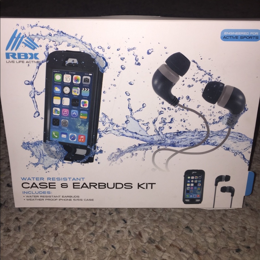 Water proof ear buds and iPhone 5/5s case unisex