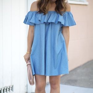 Crown & Ivy™ One Shoulder Chambray
