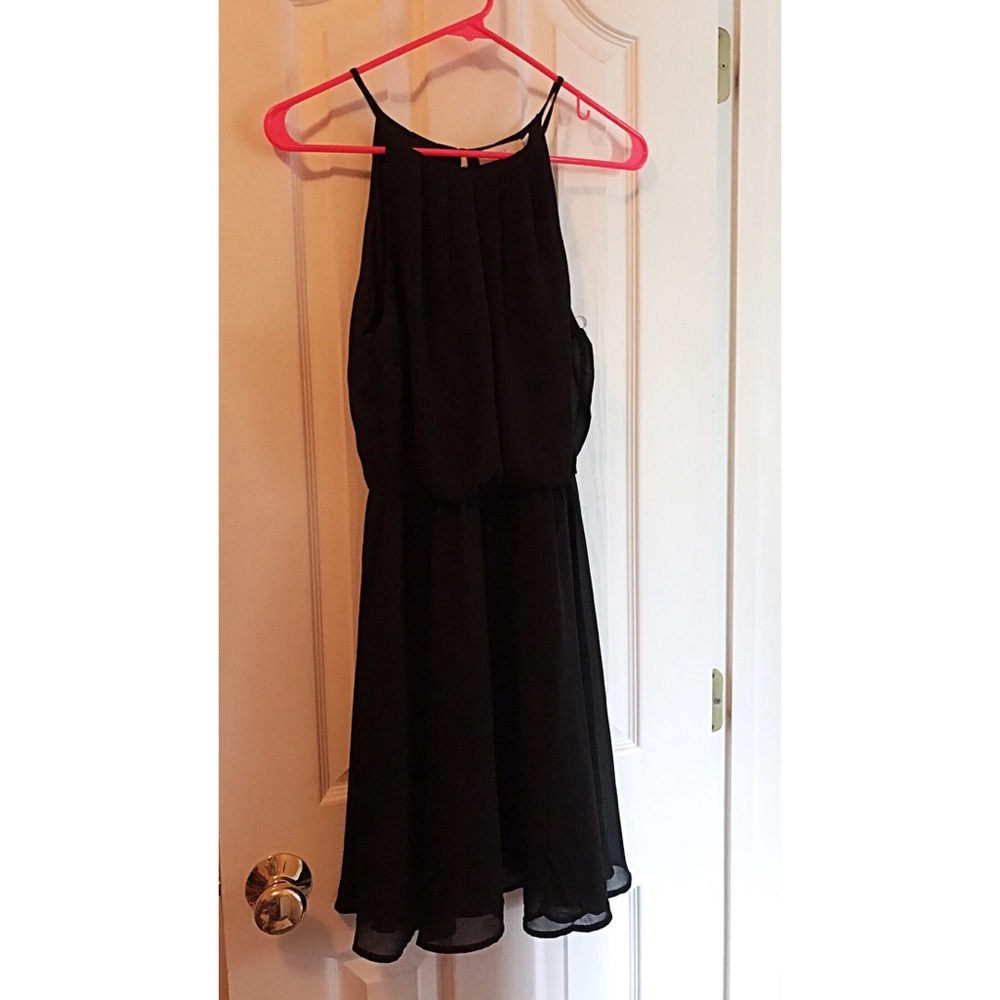 Lush Brand Black Halter A-Line Short Dress