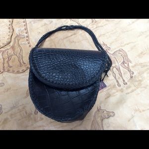 Faux croc evening bag