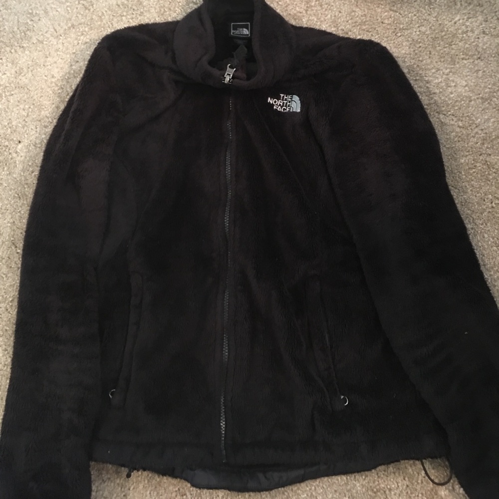 North face black fleece jacket