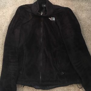 North face black fleece jacket