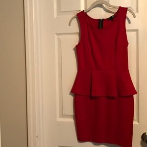 Red peplum dress