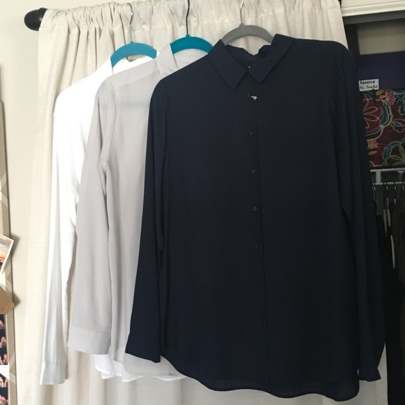 Uniqlo Long-Sleeve Rayon Blouse - Picture 1 of 3
