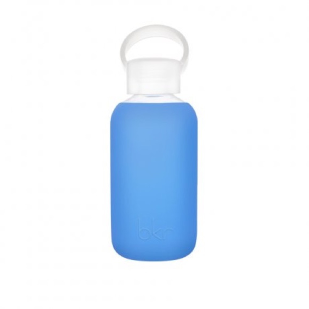BKR 500ml glass water bottle with soft grip