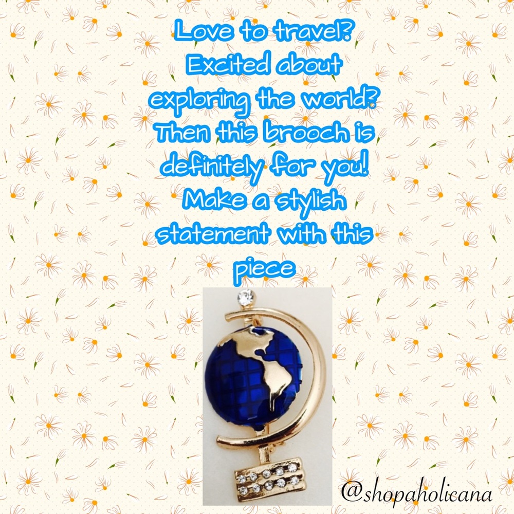 around the world | brooch