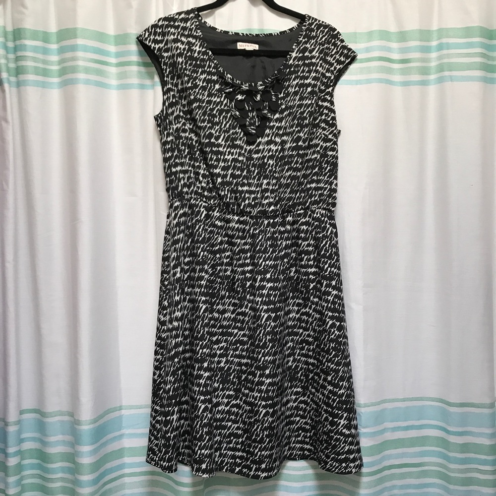 Merona Black & White Patterned Dress - 14