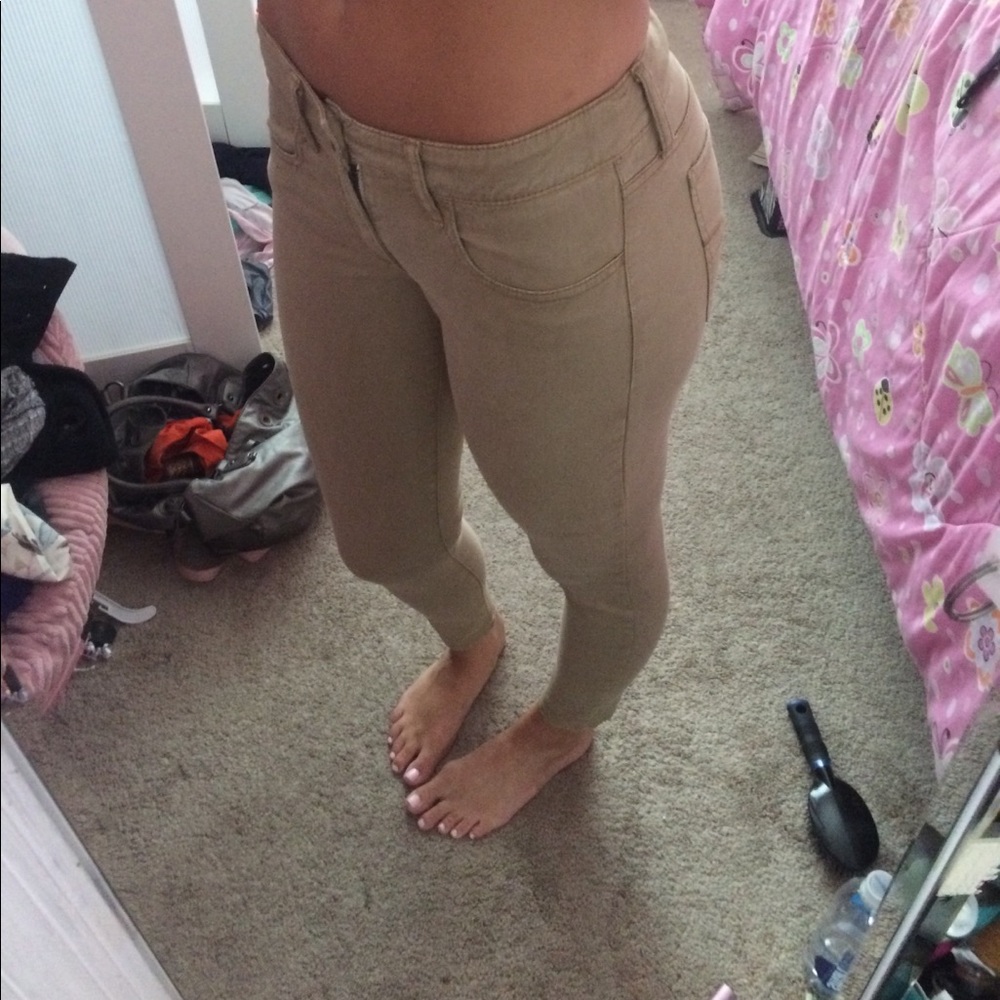 Tan jeggings from American eagle