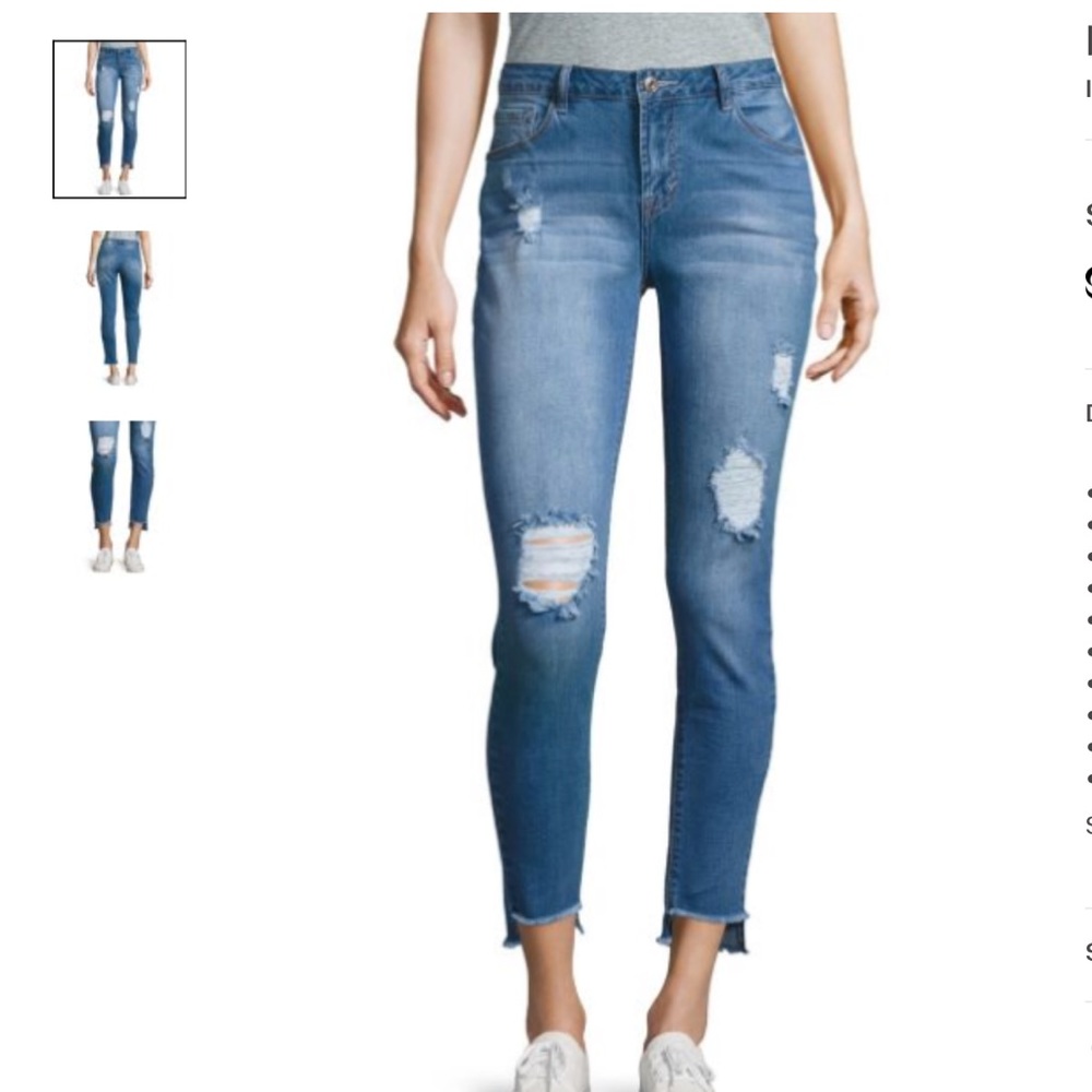 FLASH SALE NWT Kensie Iris Deconstructed Crop Jean - Picture 4 of 8