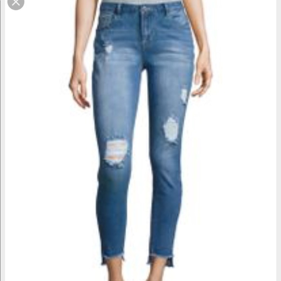 FLASH SALE NWT Kensie Iris Deconstructed Crop Jean - Picture 3 of 8