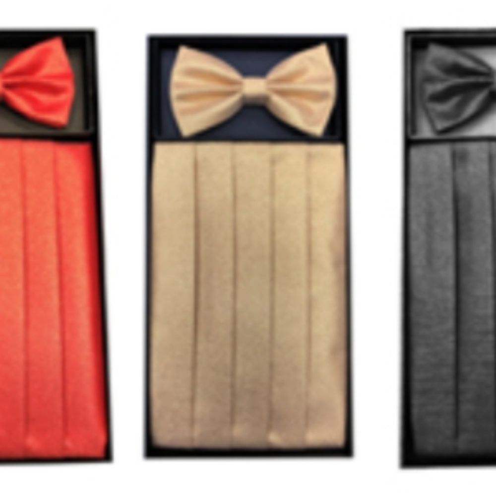 Metallic Cummberbunds for Men with bow tie set
