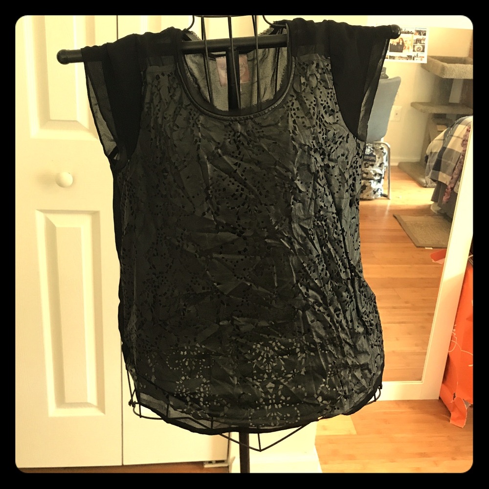Faux leather detail Romeo and Juliet Couture top