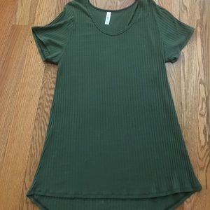 Lularoe Classic T XL Ribbed Olive Green