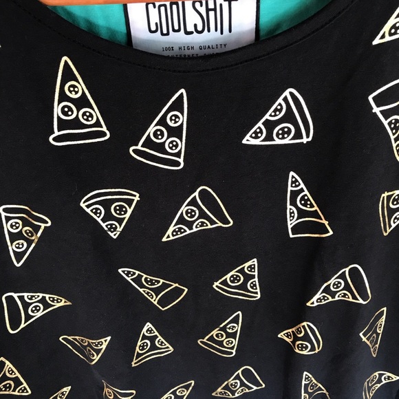 COOL SH!T GOLD FOIL PIZZA OS TEE - Picture 4 of 4