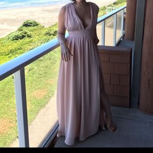 Blush Lulu's Maxi Bridesmaid Dress, Sz M