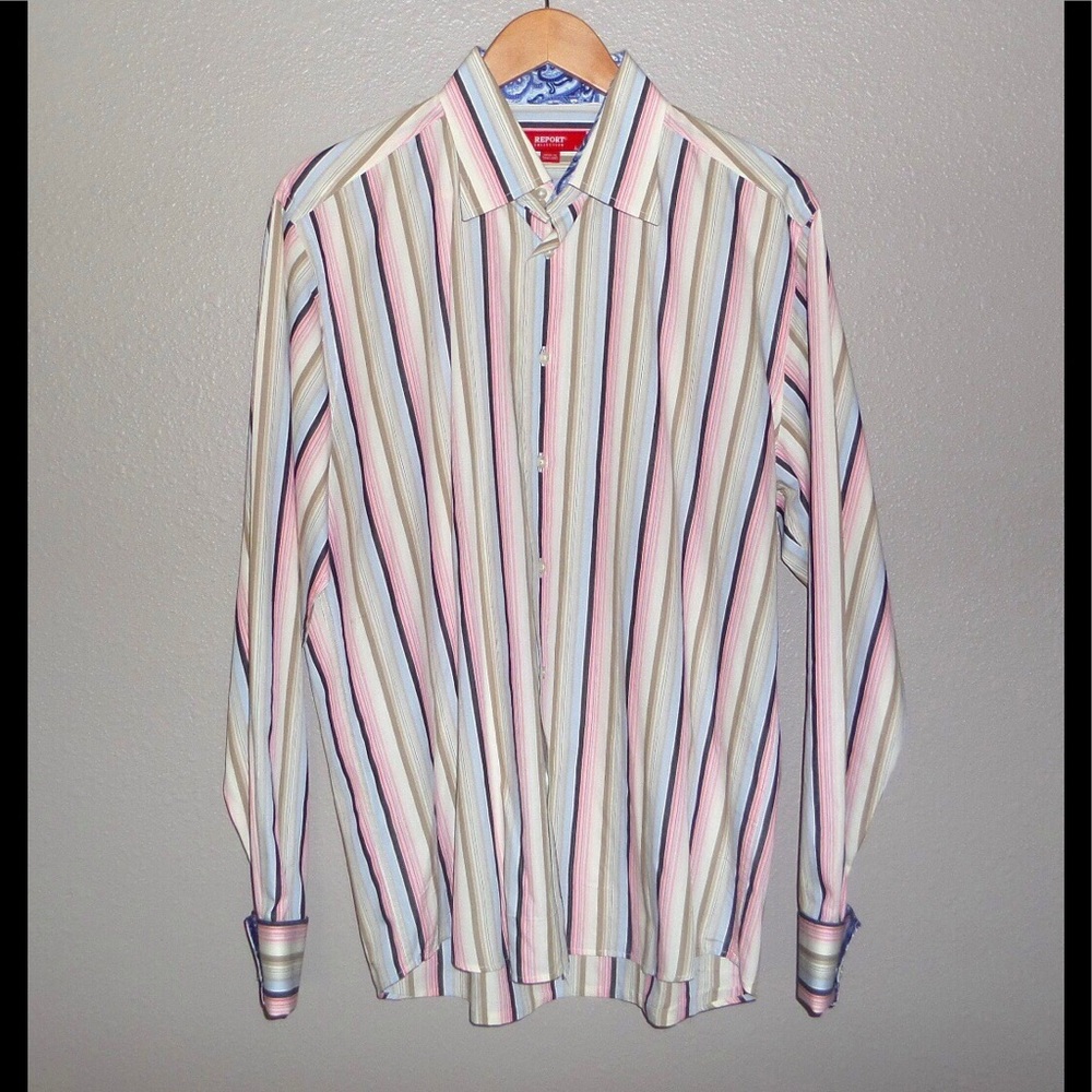 Report Long Sleeve Button Down Shirt NWOT