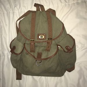USED Mossimo Army Green Drawstring Backpack