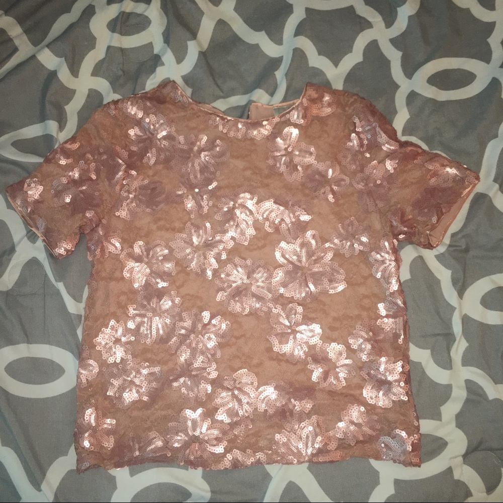 Forever 21 Floral sequin top