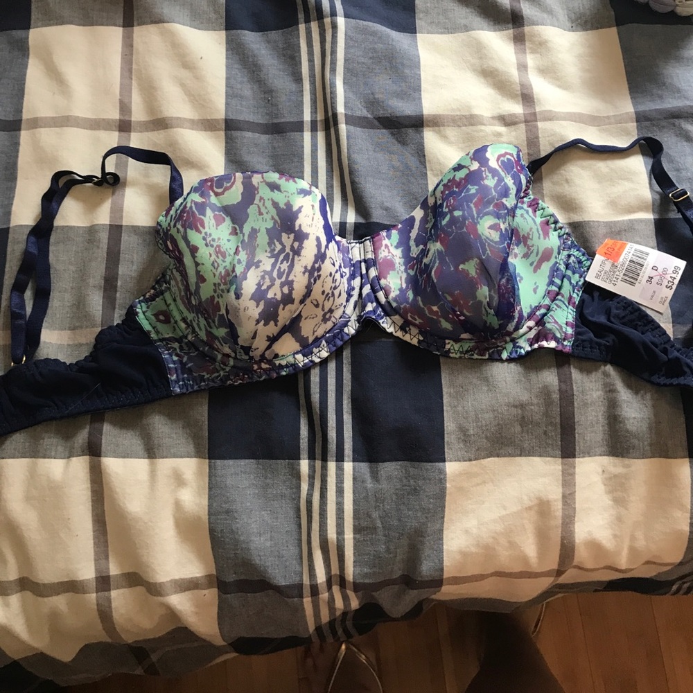 Beautiful bottoms silk georgette bra NWT