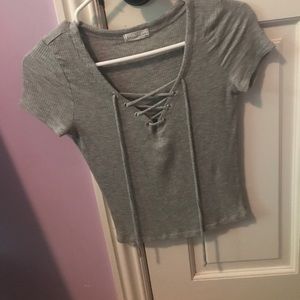 tillys short sleeved cross neck shirt