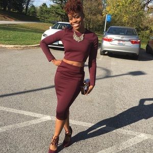 Body-con Crop Top and Shirt Two Piece Set