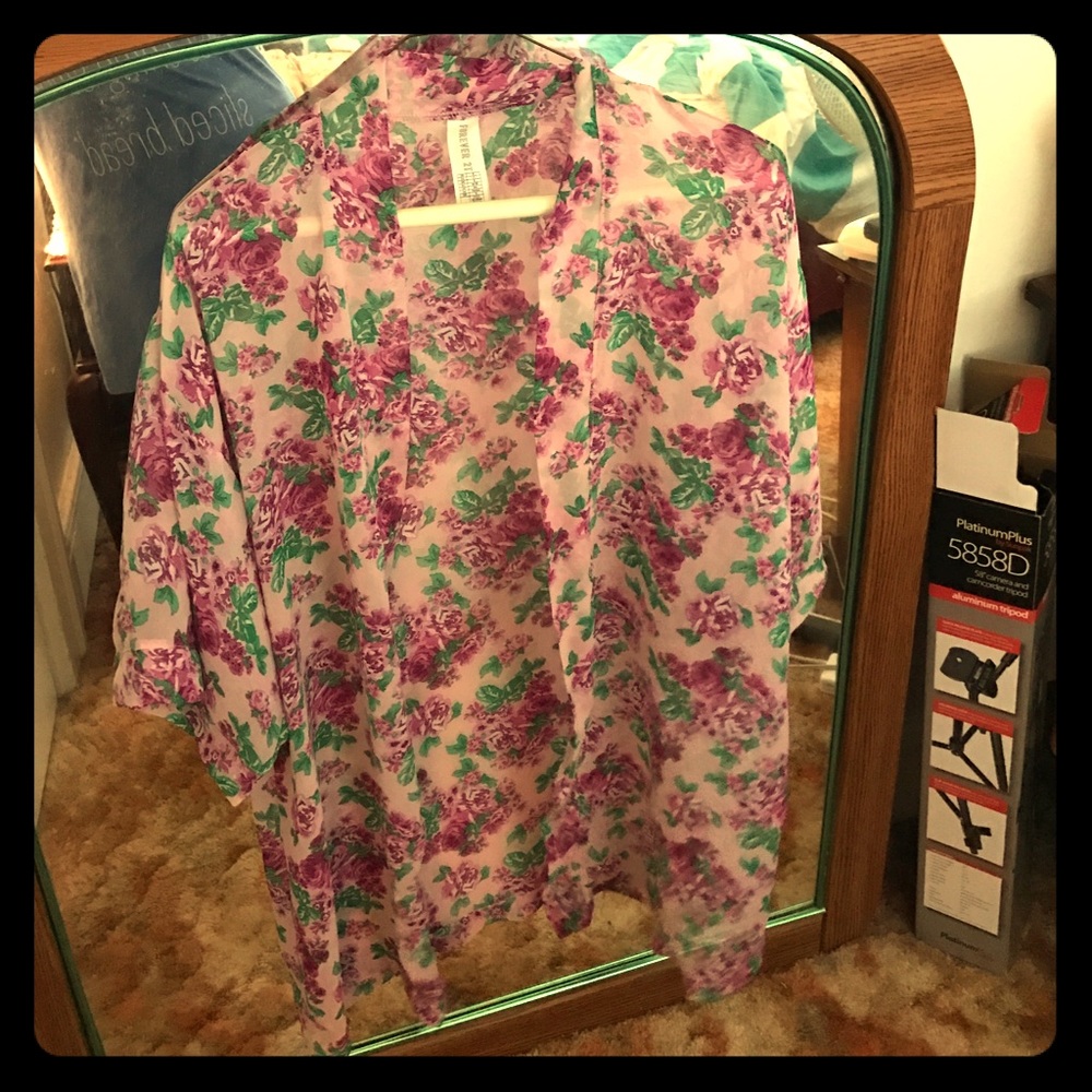 Sleepwear Sheer Silk Kimono/Robe