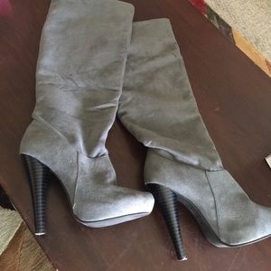 Grey Suede Boots