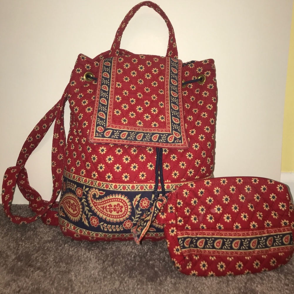 Vera Bradley Backpack and makeup bag