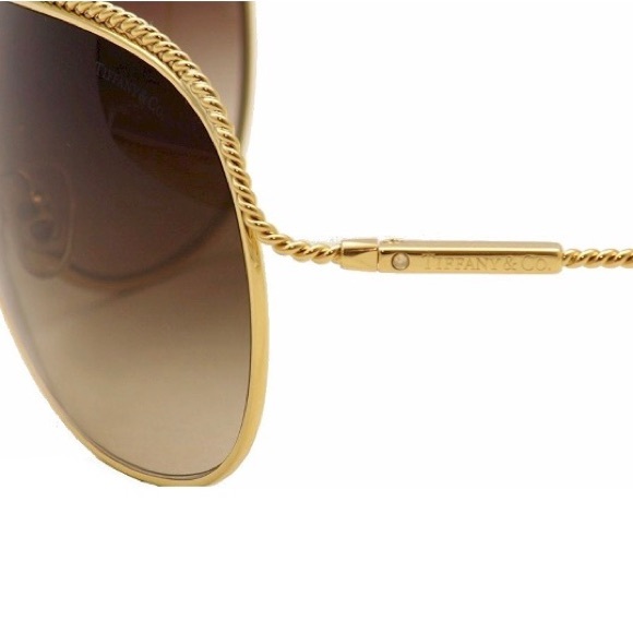 Tiffany&Co.Gold Shield Sunglasses - Picture 4 of 8