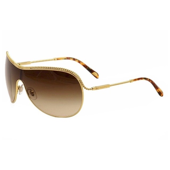Tiffany&Co.Gold Shield Sunglasses - Picture 3 of 8