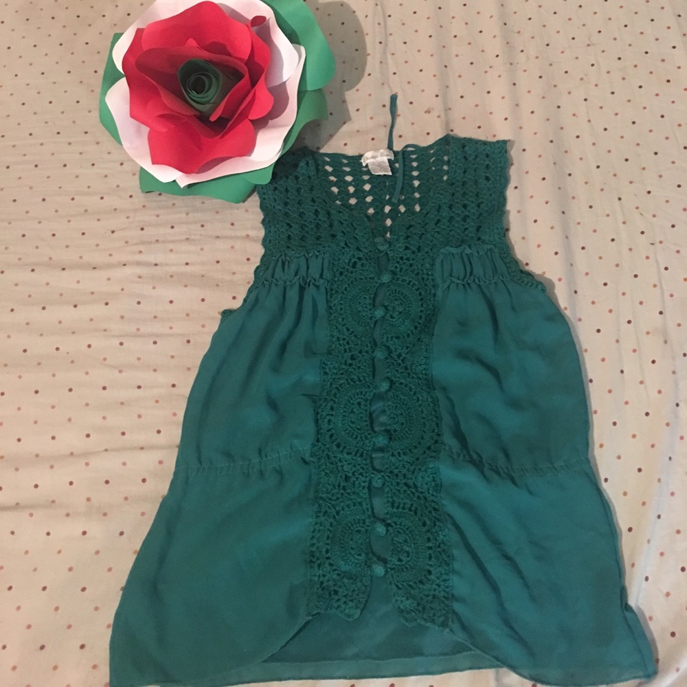 Teal green blouse
