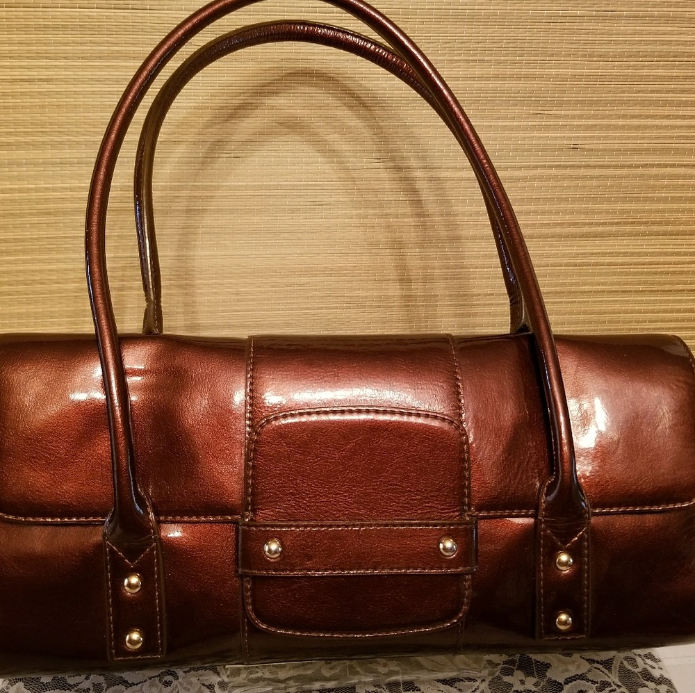 Alfani  Bronze Butter Leather Shoulder Bag