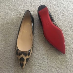 christian louboutin animal print flat