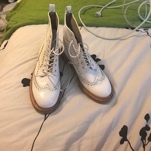 White Zara Basic boots
