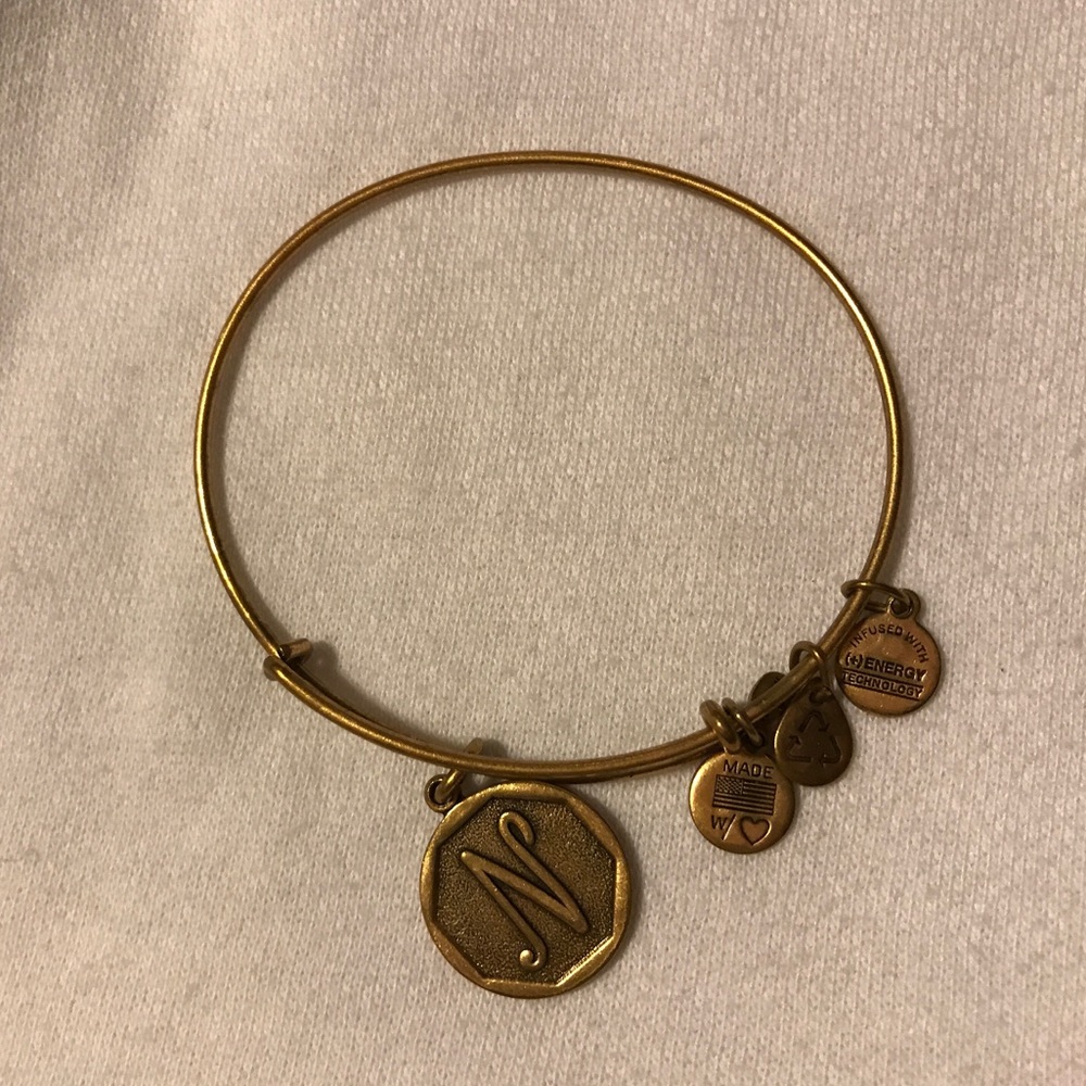 Gold "N" initial Alex & Ani bracelet