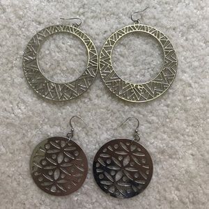 Two pairs of silver earrings