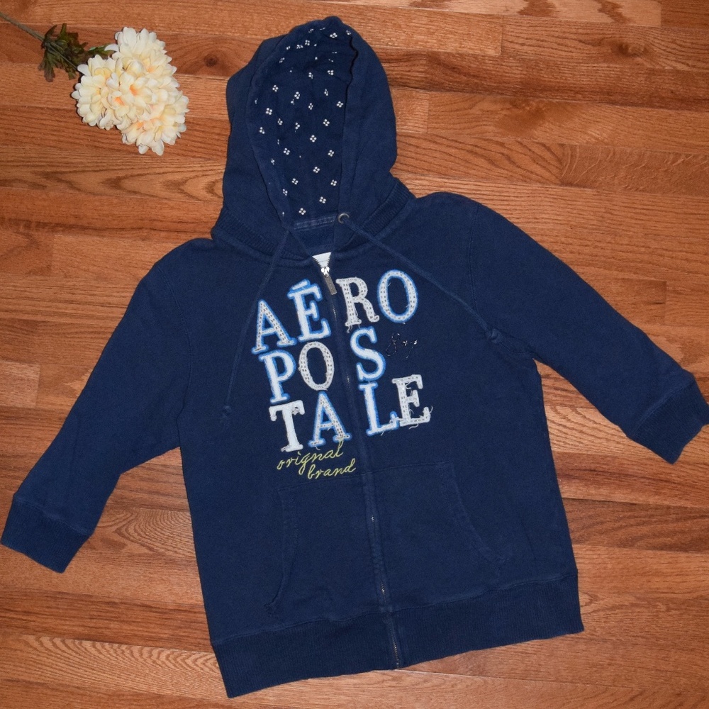 Aeropostale XL Women's Zip Hoodie 3/4 Sleeve
