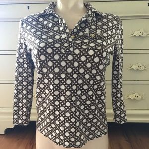 Talbots 3/4 length collared shirt