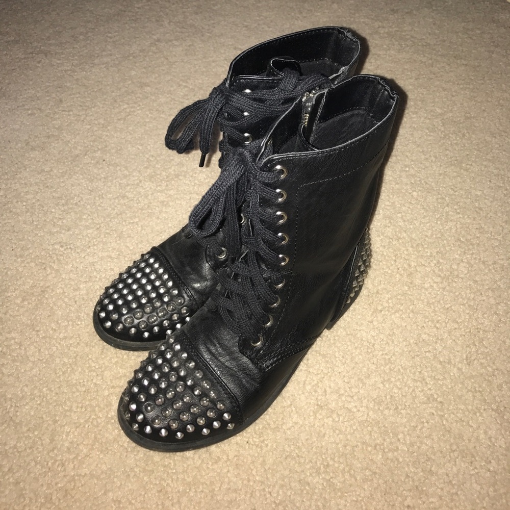 Studded combat boots