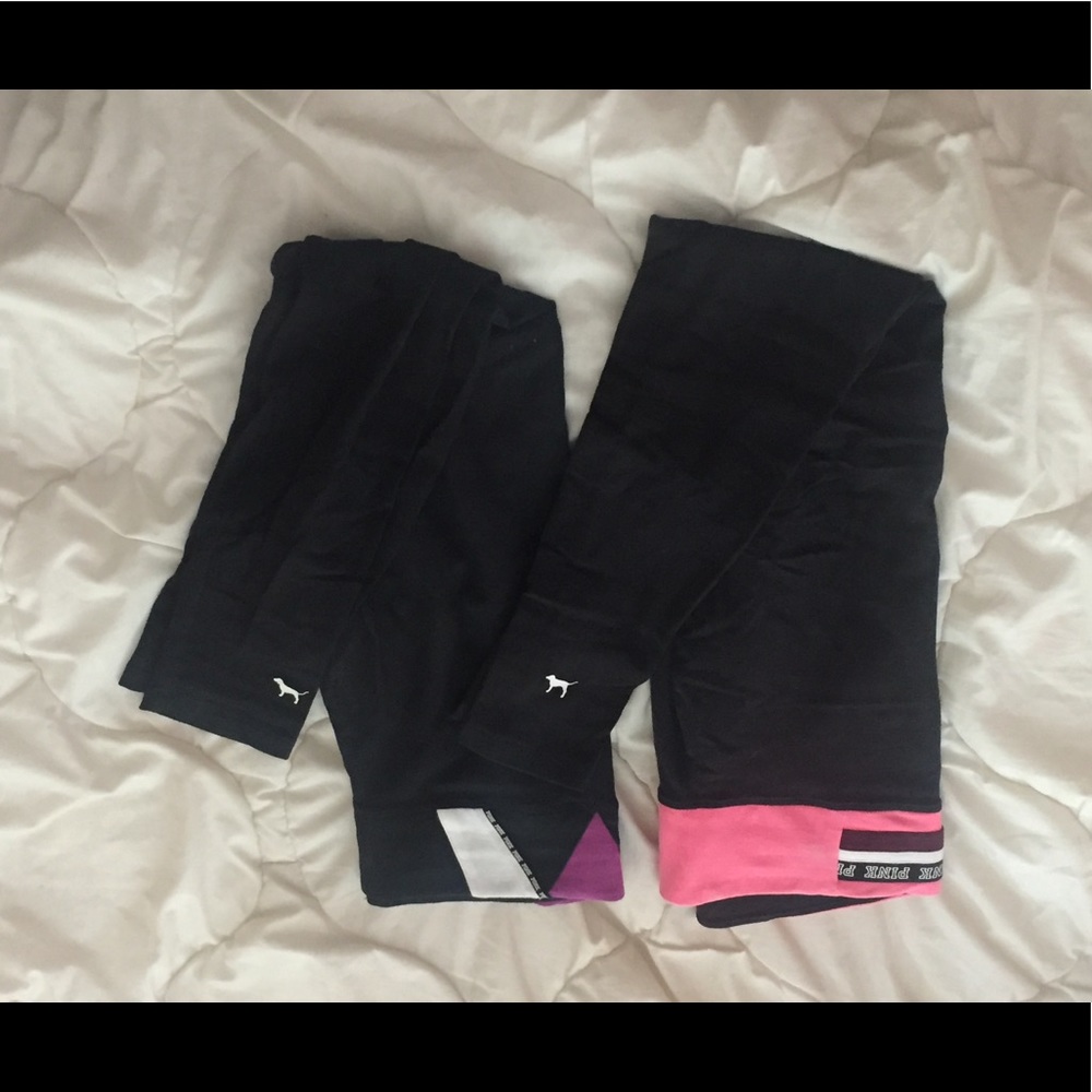 PINK leggings with colored waistband