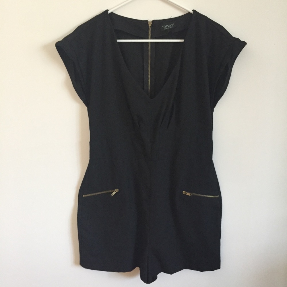 Topshop Black Tailored Romper