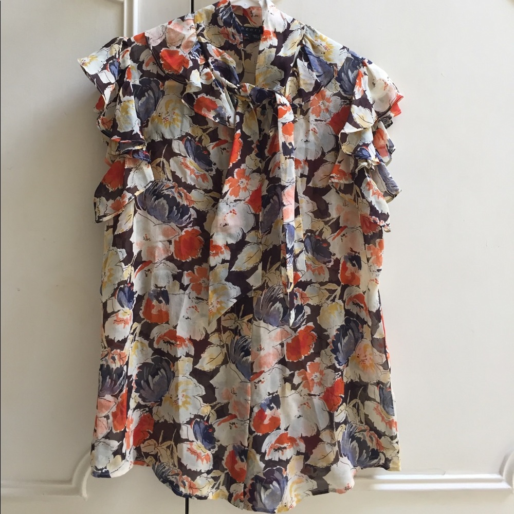 Theory floral patterned blouse