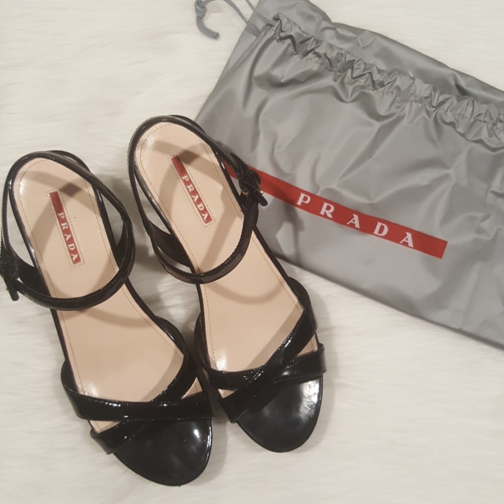 SOLD! Prada wedge sandals