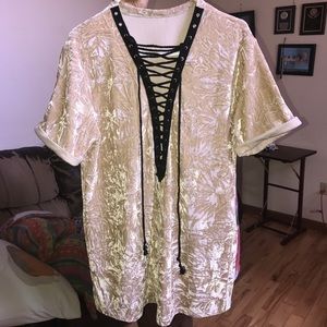 Deep V Neck T-Shirt Dress