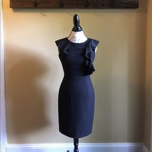 Calvin Klein black ruffle top dress