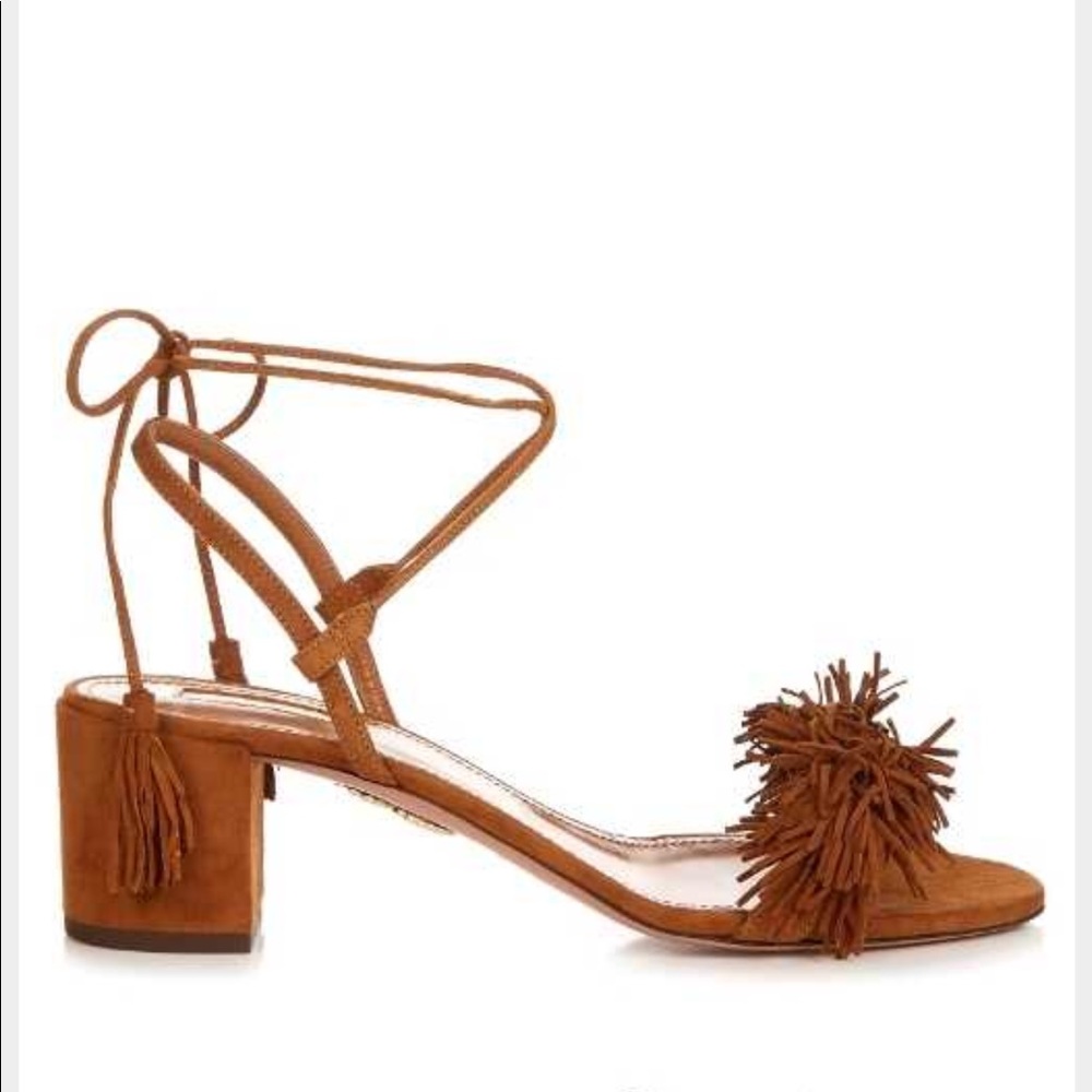Aquazurra fringed sandal on a small heel